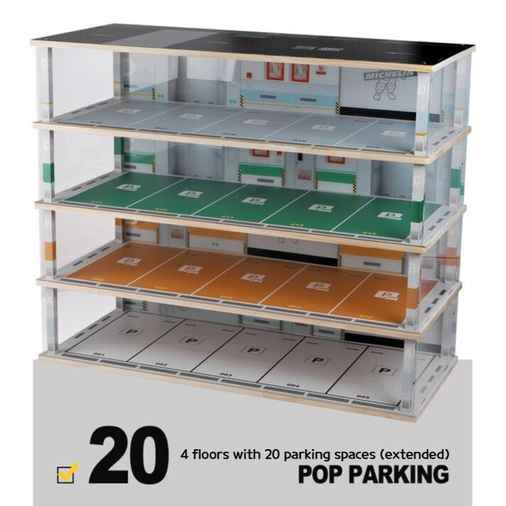 1:18 4 Storeys 20 Parking Lots With Lights Diorama