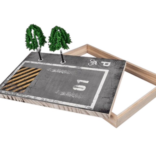 1:24 Parking Lot Space With Tree Scene Decoration