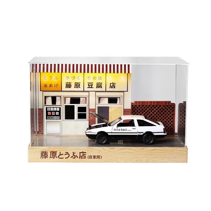 1:32 头文字D Initial D Fujiwara Tofu shop scene Toyota AE86