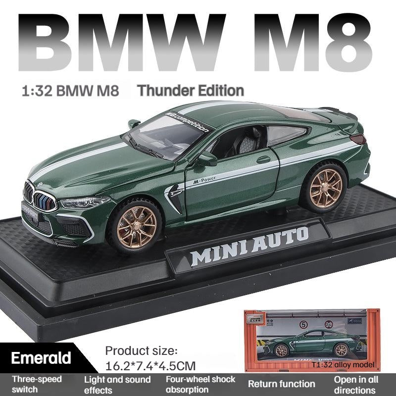 1:32 BMW M8 Thunder Edition alloy car model Diecasts ornaments with sound and light children's toy car boy gift