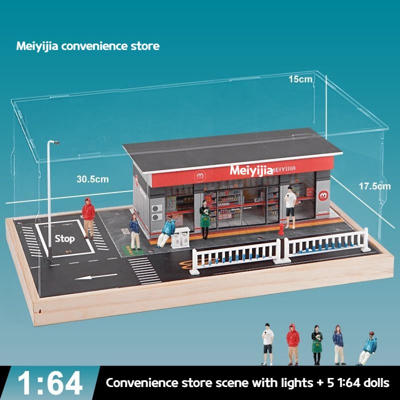 1:64 Simulation Convenience Store Street Scene Parking Lot