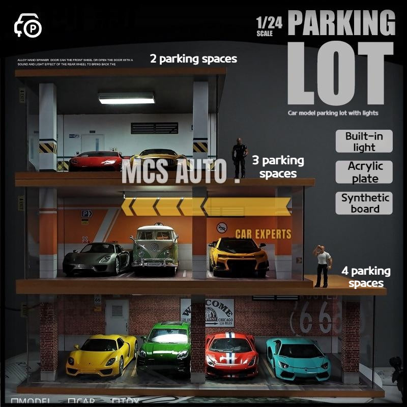 1:24 Parking Lot Garage Scene With Light
